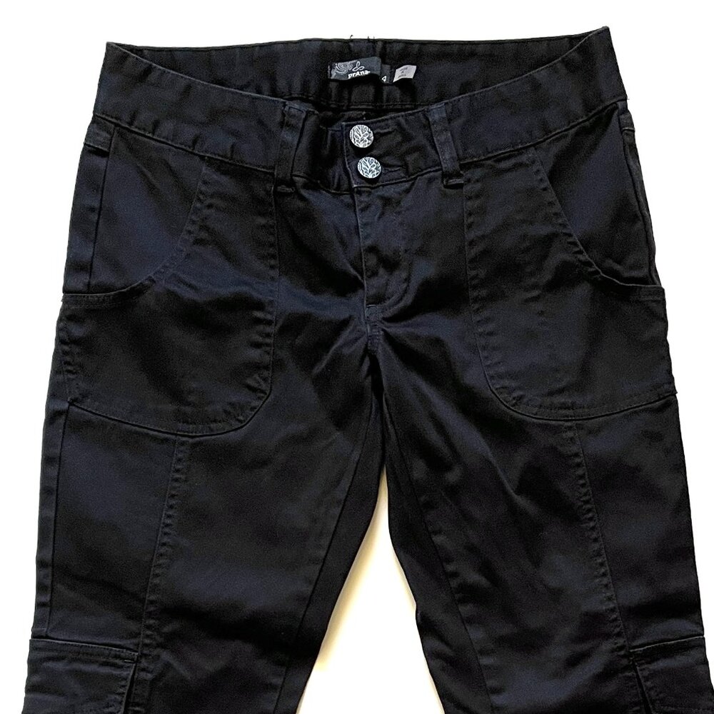 prAna Women's Size 4 Elena Black Organic Cotton Stretch Cargo Hiking Pants